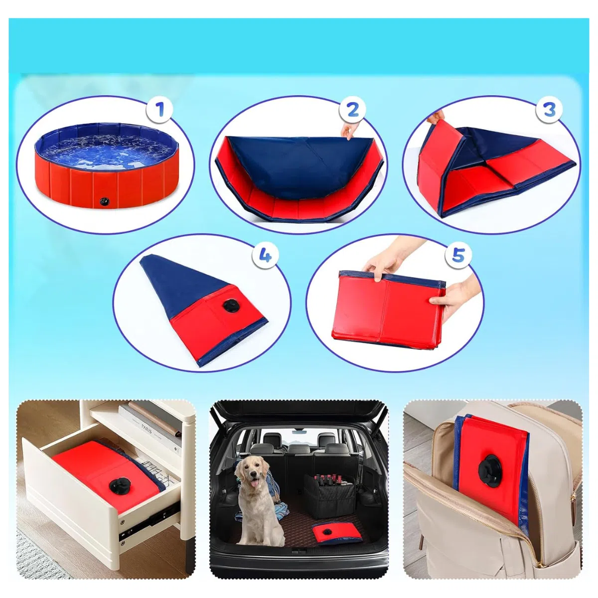 Piscina Plegable Para Mascota 80x20 cm - Imagen 2