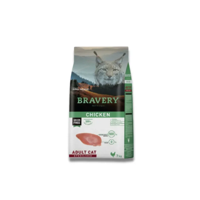 Bravery Chicken Sterilized Gato Adulto - Saco de 7 kg