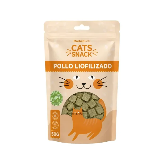 Snack Pollo Liofilizado con Catnip para Gatos 50g