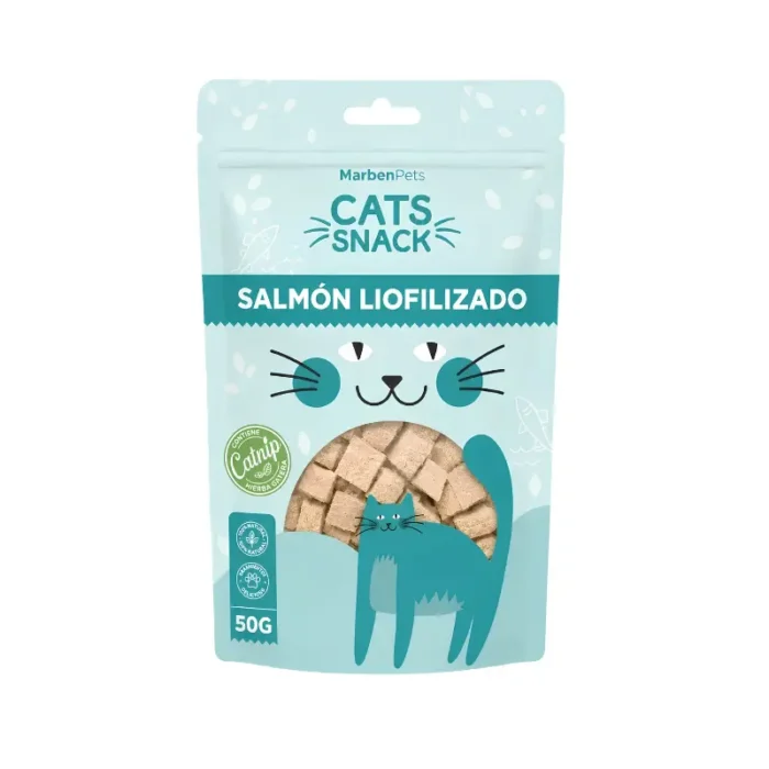 Snack Salmón Liofilizado con Catnip para Gatos 50g